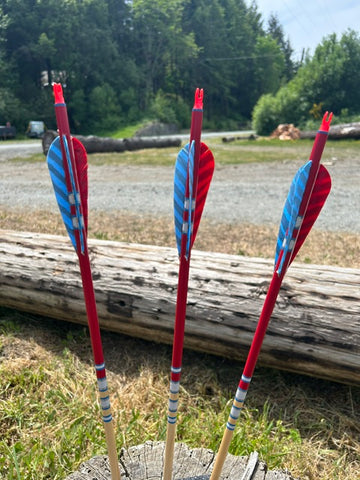 EXTREME ELITE ARROWS 11/32 50-55# for 28" draw with Lumenoks and points(ONE DOZEN) (SK101)