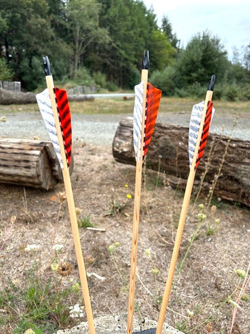 (RTS IN STOCK) READY TO SHOOT ARROWS 5/16 35-40# 28.5" (TWO DOZEN AVAILABLE) (SK597)