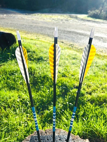 (OVERSTOCK SALES ITEM) HUNTER NIGHTFALL ARROWS 5/16 LESS THAN 30-POUND# 28.5" (ONE DOZEN) (NF54)