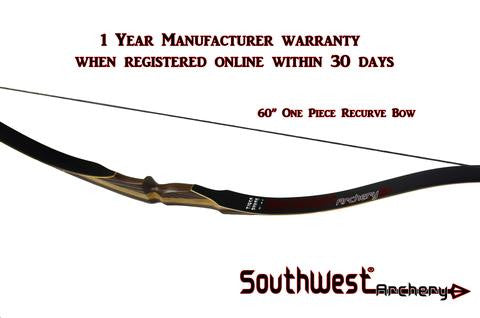 60" TIGERSHARK ONE PIECE RECURVE BOW